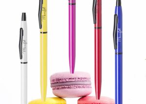 Bolígrafos metálicos largos varios colores